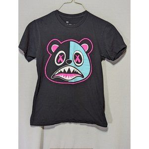 BAWS Men Small  Yayo Baws Bear Black Graphic T-Shirt Pink Teal Logo Fast Ship